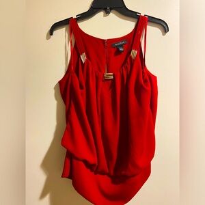White House Black Market blouson style halter tank , Red / Wine color size XL